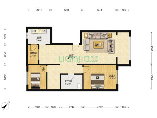 骏赫庄园 2室1厅1卫 167平方