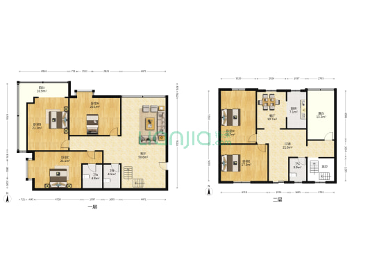 信义大厦 5室2厅3卫 253平方