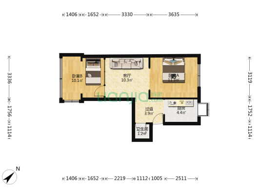 联保社区 2室1厅1卫 52平方