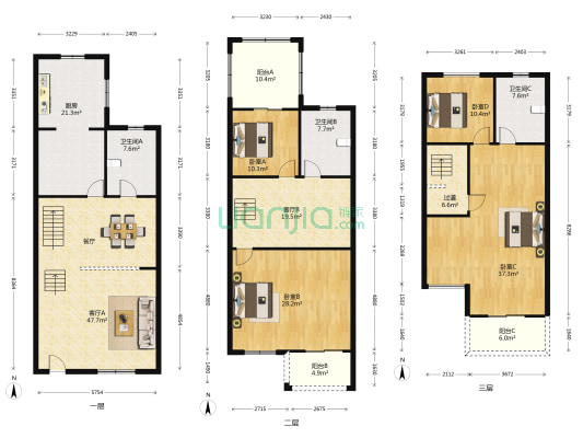 嘉慧园一区 4室2厅3卫 262平方