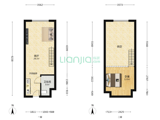 恒大观澜国际 1室1厅1卫 49平方