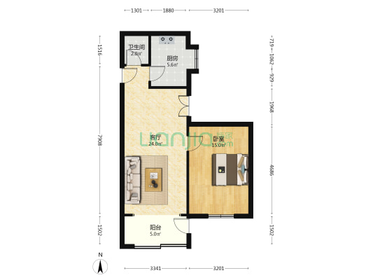 实业街29号 1室1厅1卫 53平方