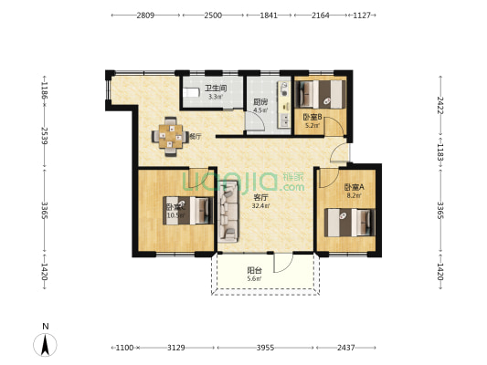 侨岭街二巷 3室1厅1卫 82平方