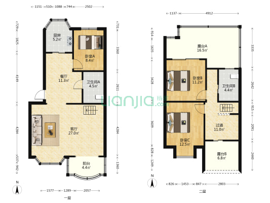 滨江新村 3室2厅2卫 107平方