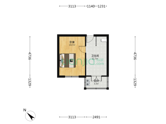 居仁街 1室0厅1卫 35平方
