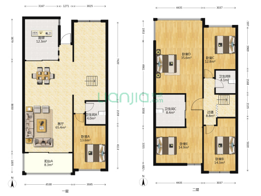 世纪城咏春苑 5室1厅3卫 258平方