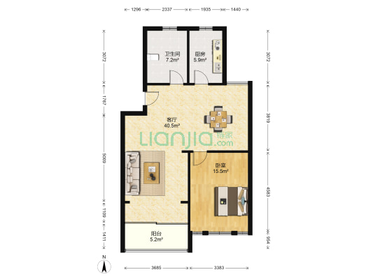 望月公寓 1室1厅1卫 121平方