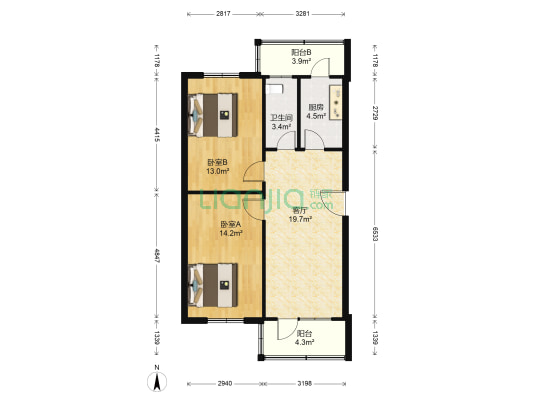 燕宁小区 2室1厅1卫 73平方