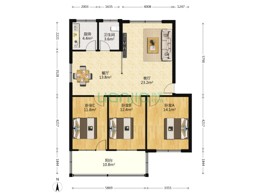 潍坊市建筑工程质量安全监督站 3室2厅1卫 110平方