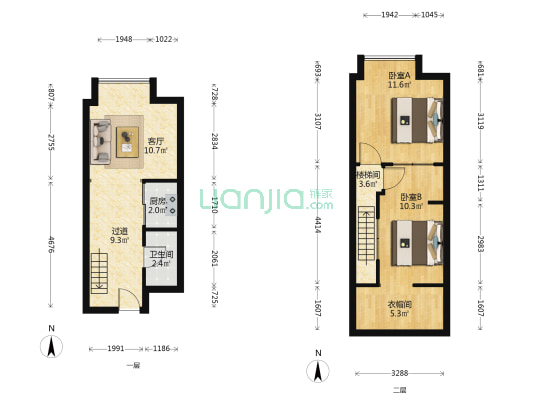 华润置地万象里 2室1厅1卫 46平方