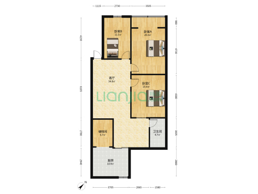 龙平路412号 3室1厅1卫 99平方