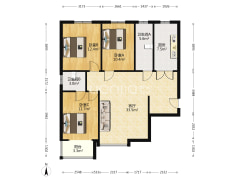 房子属于 南北通透三居中间楼层家具家电齐全拎包入住-涿州联合七号院户型图