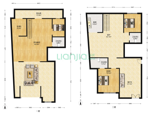 华宇绿洲 5室3厅3卫 299平方