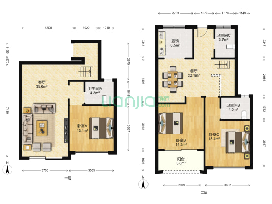 融创海上桃源 3室2厅3卫 88平方