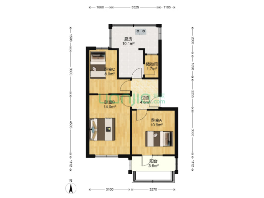 科学院生活区 3室0厅0卫 52平方