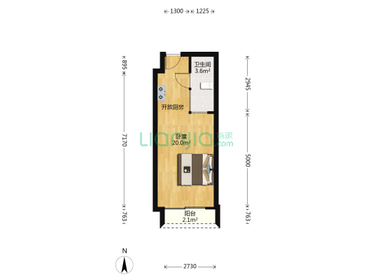 东方时代中心 1室0厅1卫 38平方