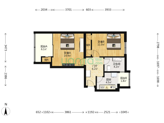 羊坊店西路10号院 2室0厅1卫 76平方