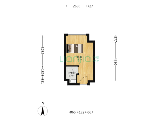 天府之窗星耀 1室0厅1卫 31平方