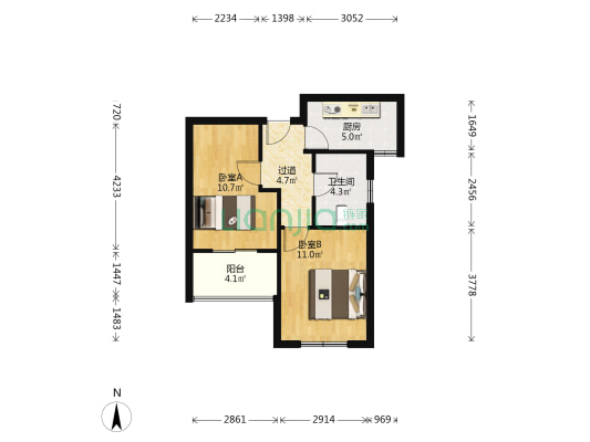 山秀景苑十区块五期 2室0厅1卫 60平方