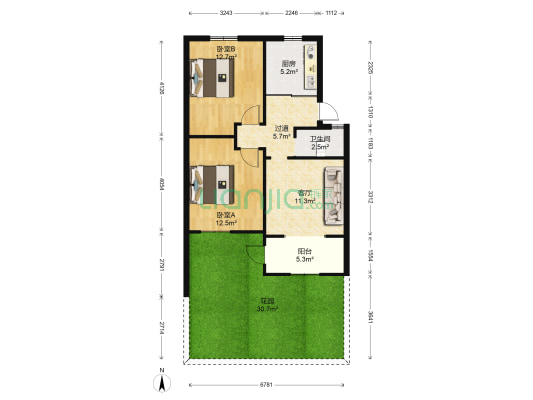 安庆石化四号路生活区 2室1厅1卫 65平方