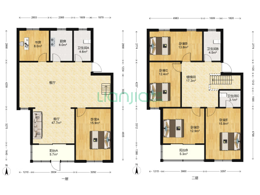 宁湖园岚岛别墅 6室1厅3卫 200平方
