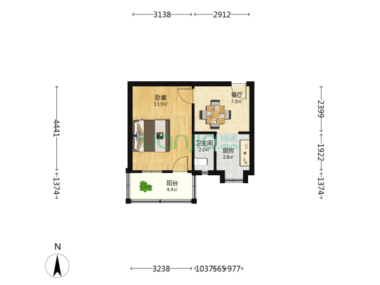 干休所宿舍(洪都中大道50号、62号、69号、72号、86号) 1室1厅1卫 35平方