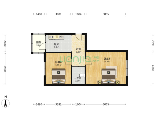 南棵街 2室0厅1卫 69平方