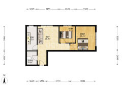 电梯两居室，适合刚需，观德信公园美景-涿州名流家和户型图