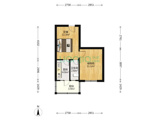 赤山小区 1室0厅1卫 47平方