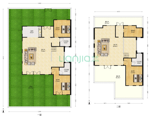 两江御园海棠园 3室2厅3卫 191平方