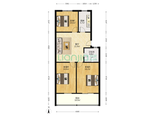 东明路46号 3室1厅1卫 97平方