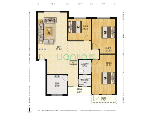 书院路一段504号 3室1厅2卫 143平方