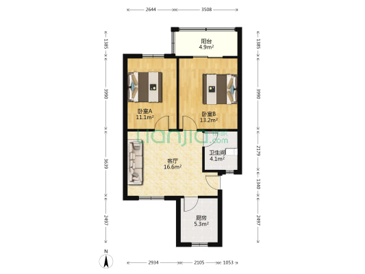 博文新村 2室1厅1卫 70平方