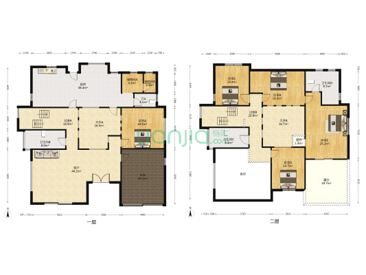水晶湖畔三千院 5室1厅4卫 396平方