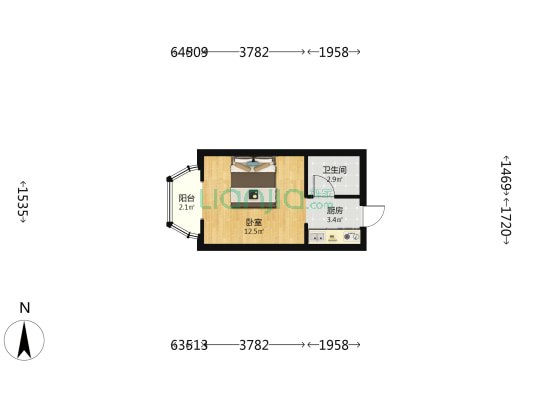 新时代商城 1室0厅1卫 25平方