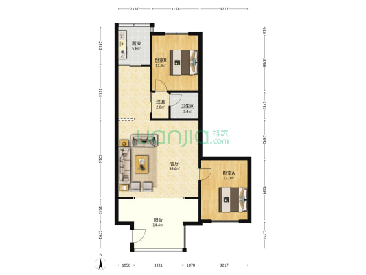 社保住宅楼 2室1厅1卫 95平方