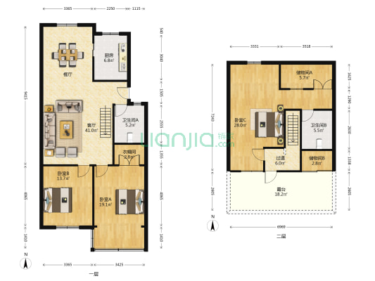 下宁巷 3室1厅2卫 141平方
