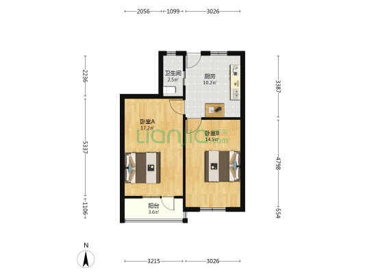 襄阳南路388弄 2室0厅1卫 60平方
