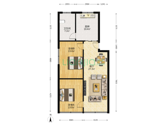 麻冲路4号 2室1厅1卫 96平方