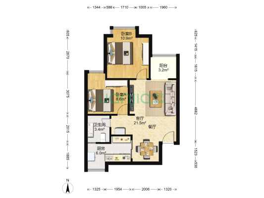 春泽名园 2室1厅1卫 66平方