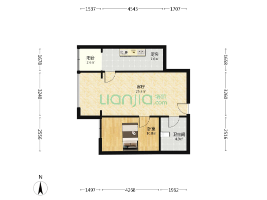 闻达绿都 1室1厅1卫 79平方