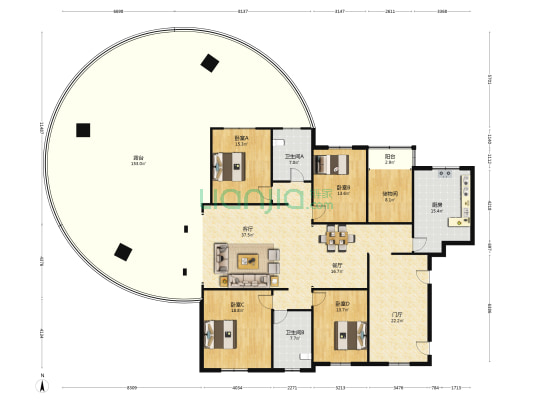 水岸龙玺 4室2厅2卫 308平方