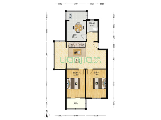 湖东中路67号 2室1厅1卫 96平方