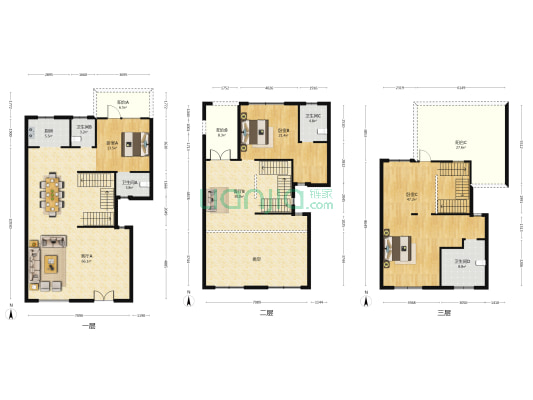 招商公园1872郦湖轩 3室2厅4卫 240平方