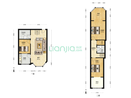 化二院高层住宅 4室1厅2卫 127平方