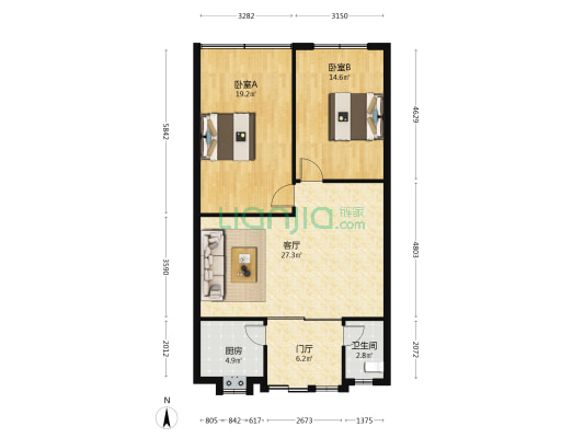 信江西路 2室1厅1卫 97平方