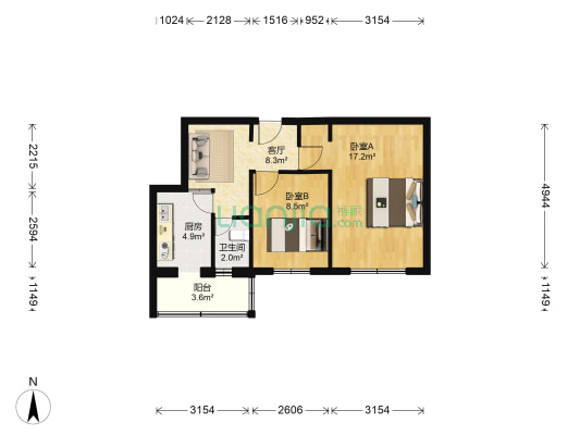 水库安装公司 2室1厅1卫 56平方