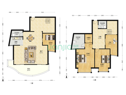 中梁银座 4室1厅3卫 183平方