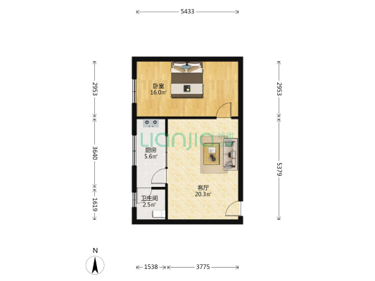 昌隆新村 1室1厅1卫 47平方