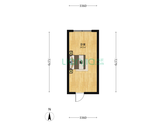 绿城深蓝商务广场 1室0厅0卫 35平方